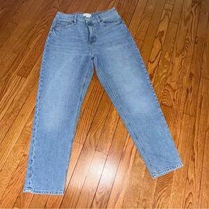 H&M Classic Blue Denim Jeans | Slim Fit High Waist Mom Style Jeans